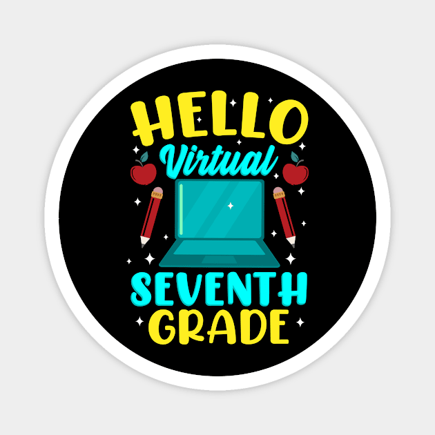 Back To Online School Hello Virtual Seventh Grade Homeschool Magnet by Alinutzi